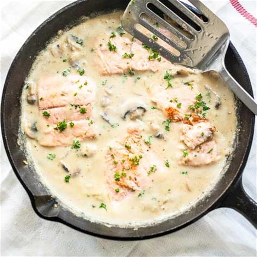 Creamy garlic salmon
