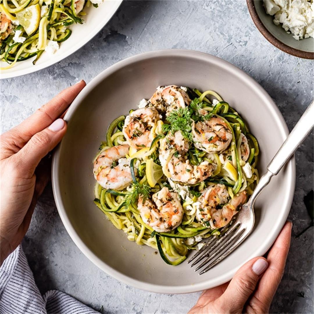 Healthy Skinny Shrimp Scampi with Zucchini Noodles