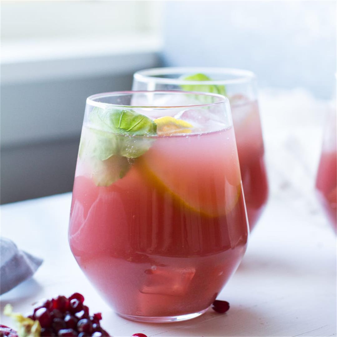 Cucumber Pomegranate Vodka Lemonade + Mocktail