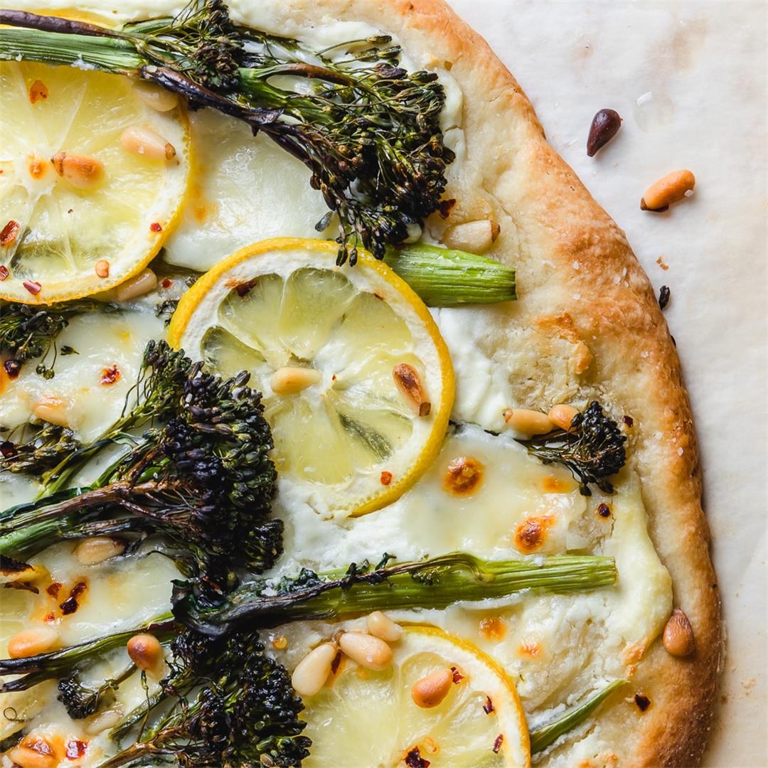 Charred Broccolini and Lemon Pizza