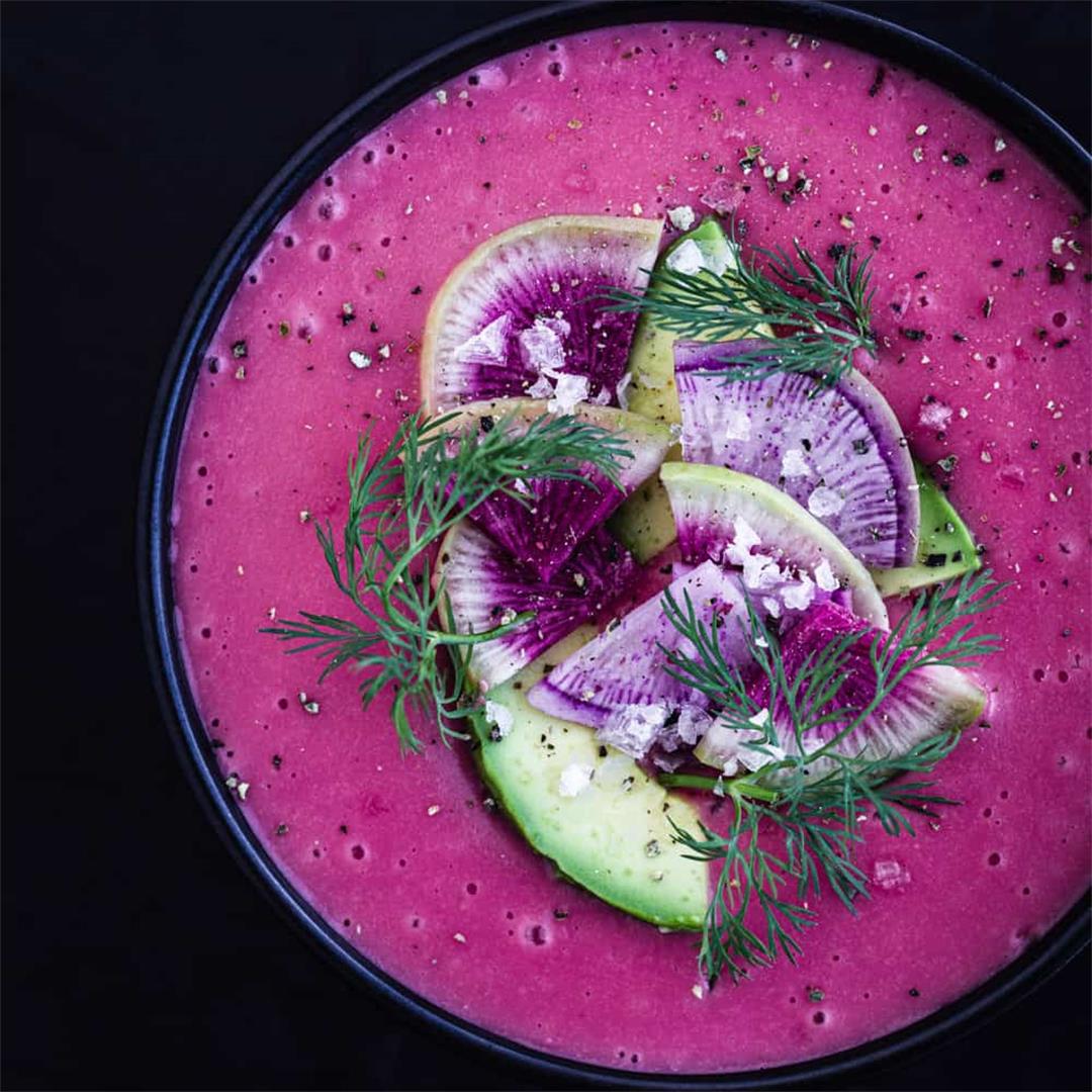 Vegan Pink Potato Soup