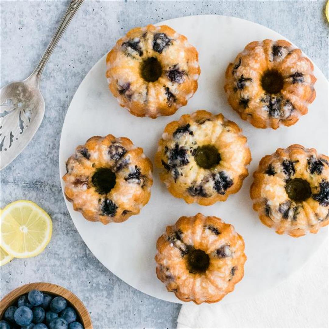 Mini Lemon Blueberry Bundt Cakes