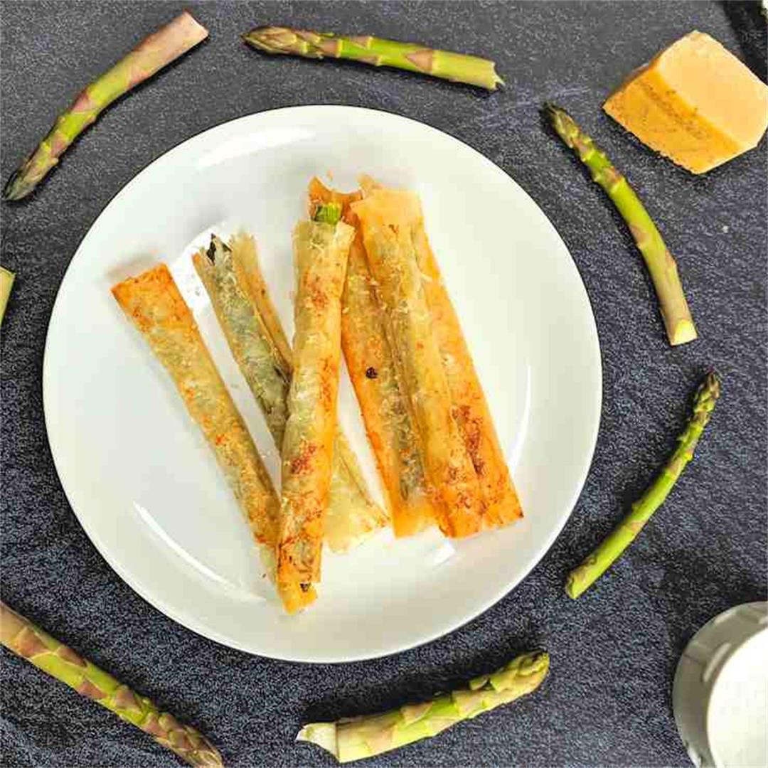 filo wrapped asparagus
