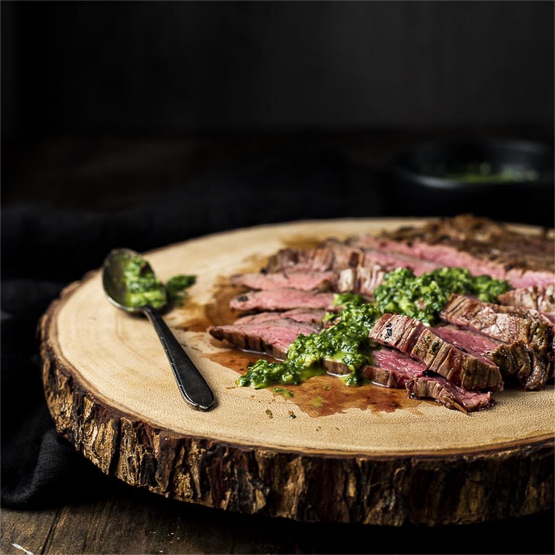 Grilled Flank Steak with Chimichurri Sauce