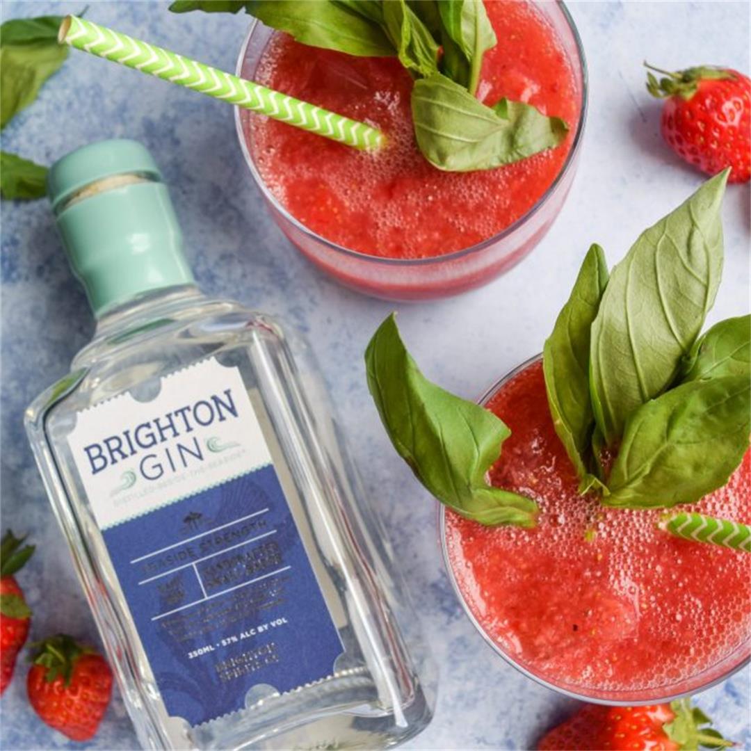 Strawberry Basil Gin Slushies