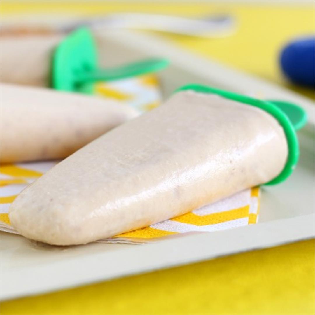 No Sugar Added Peanut Butter Banana Popsicles