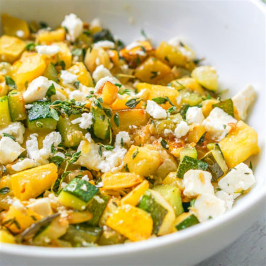 Feta & Zucchini Low Carb Side Dish Recipe for Summer! (4 Ingred