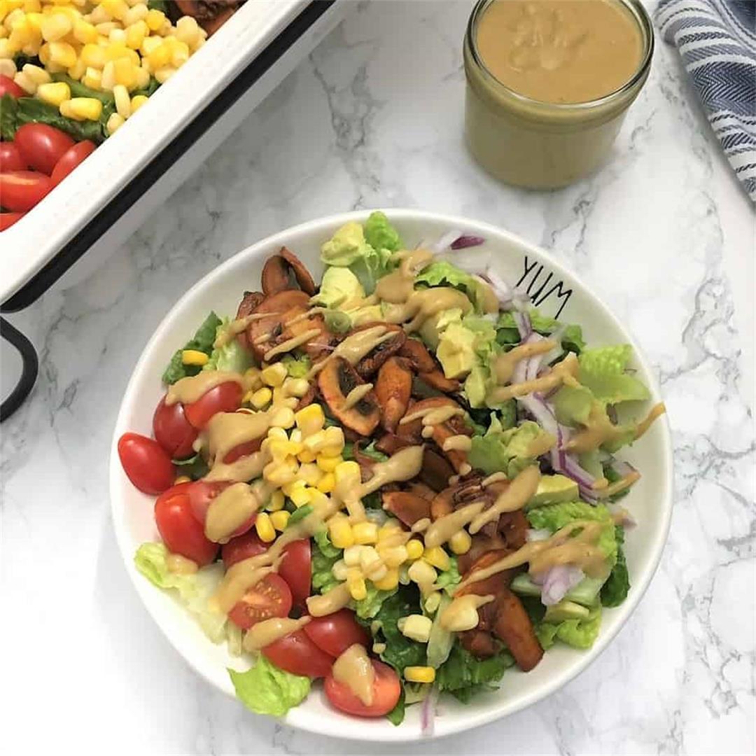 Vegan Cobb Salad w/ Tangy Cheesy Dressing
