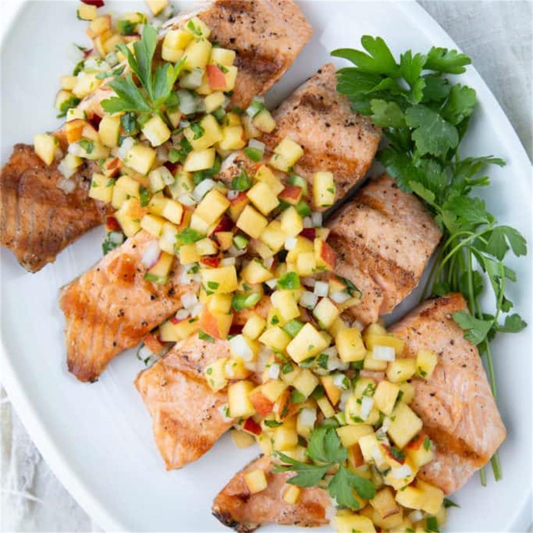 Grilled Salmon with Nectarine Salsa