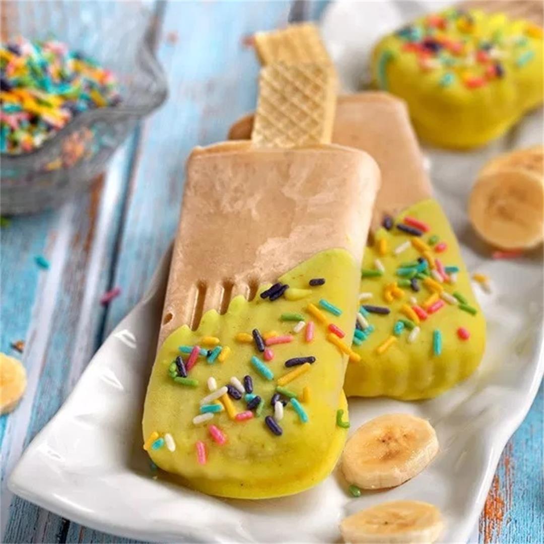 Vegan and Dairy-Free Banana Froyo Popsicles