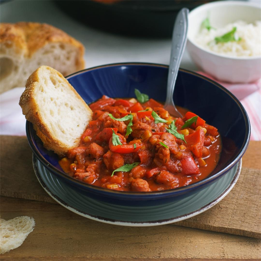 Hungarian Tomato-Pepper Stew With Sausage (Leczo)