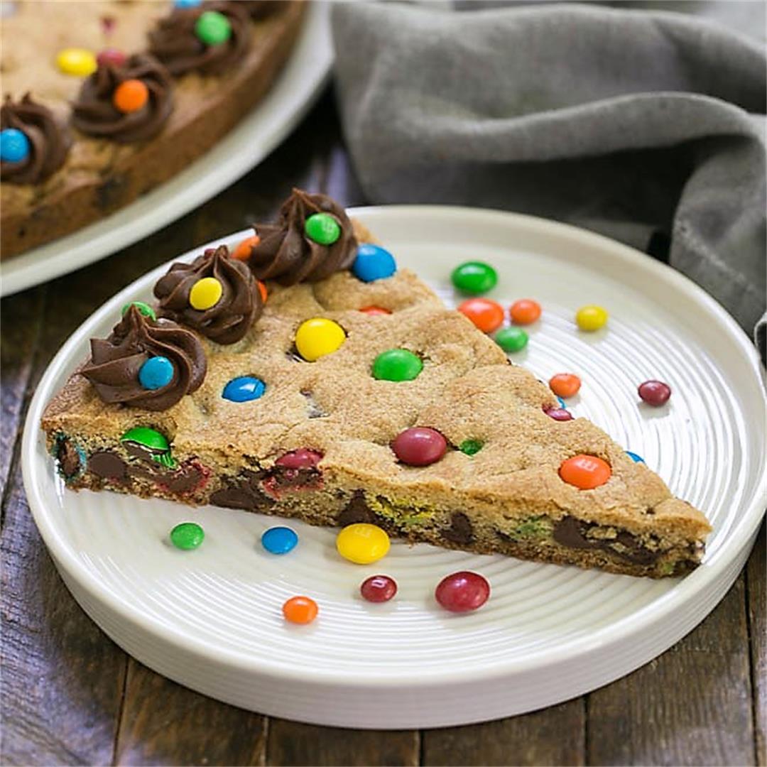 Chocolate Chip Cookie Cake with M&M's