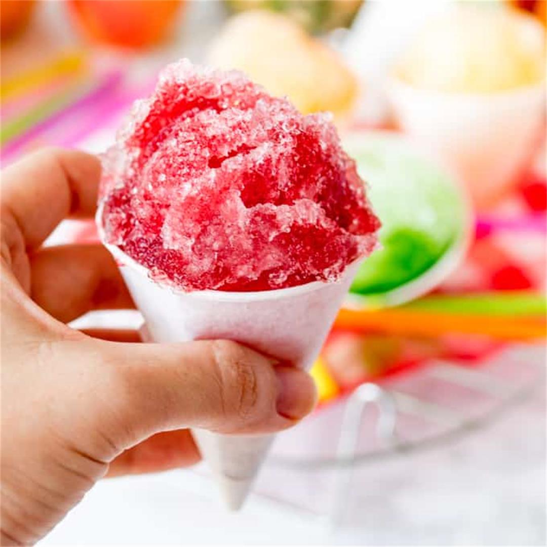 Snow Cones with Homemade Fruit Syrup