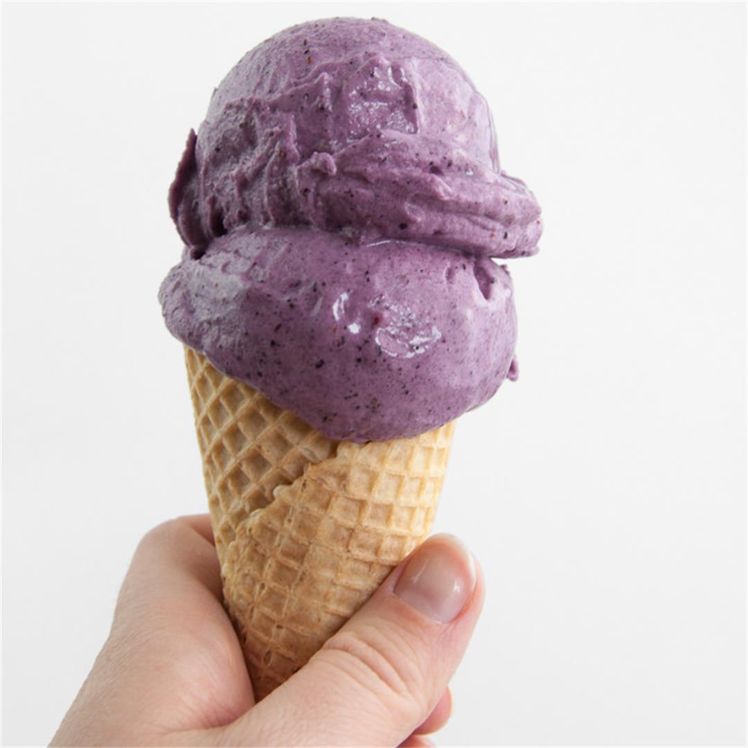 2-Ingredient Vegan Blueberry Ice Cream Recipe