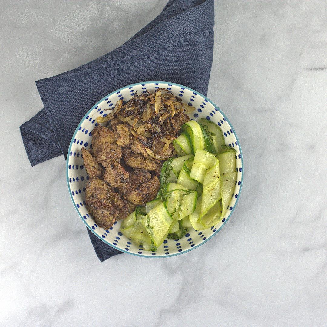 Chicken Livers with Cucumber Ribbons – A Gourmet Food Blog