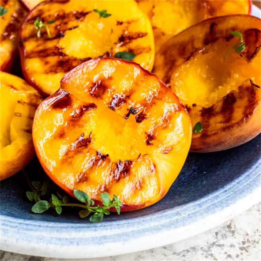 Grilled Peaches Recipe with Honey Mascarpone