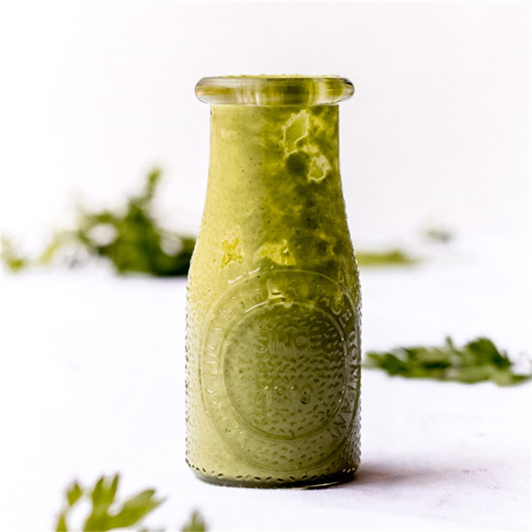 five minute parsley and basil vegan herb sauce (cashew free)