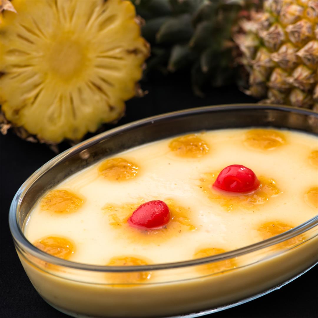 Pineapple Pudding/ Eggless Pineapple Pudding