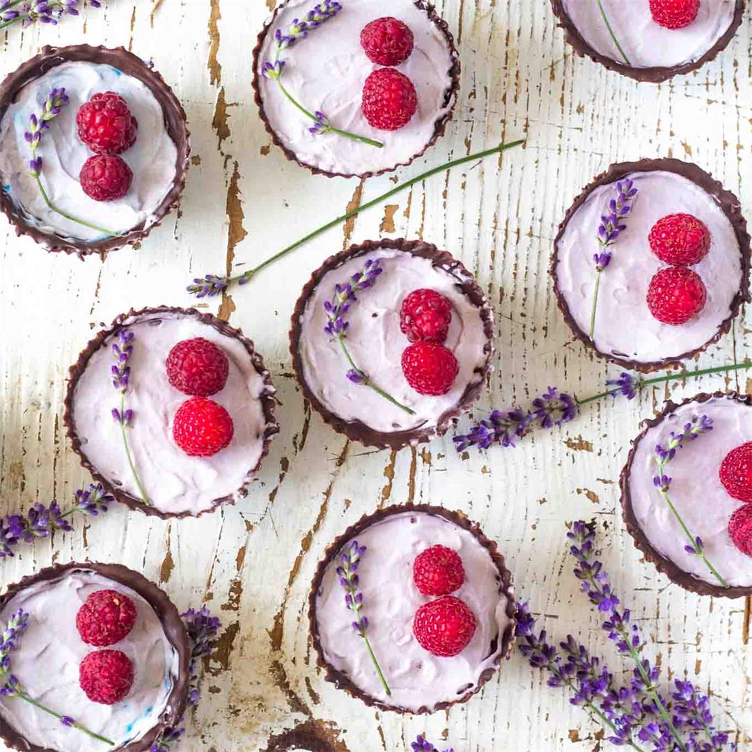No-bake Lavender Chocolate Cups