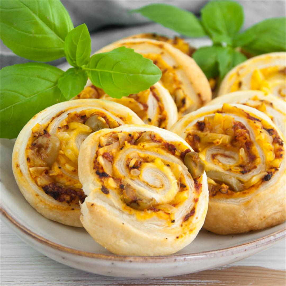 Vegan Pizza Pinwheels with olives Recipe