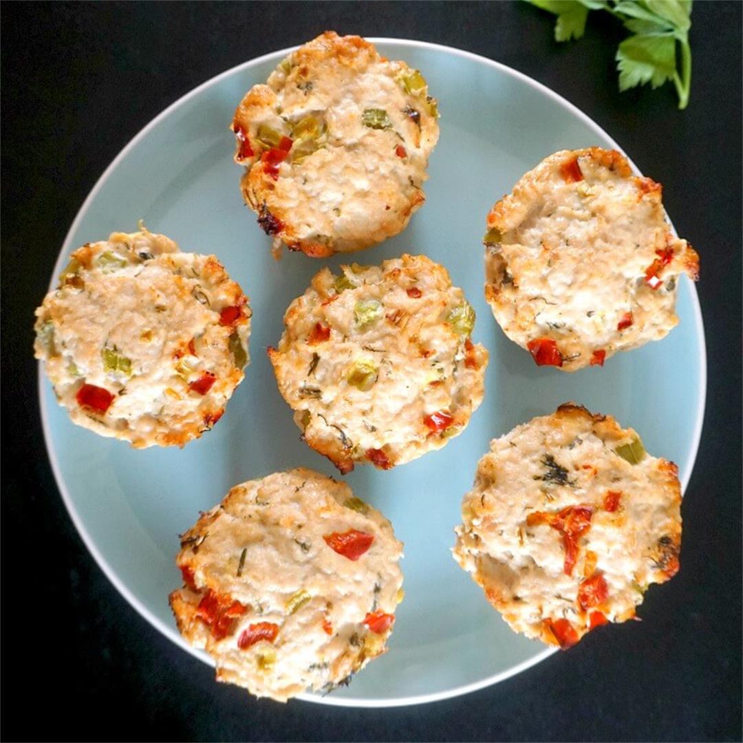 Healthy Turkey Meatloaf Muffins with Veggies