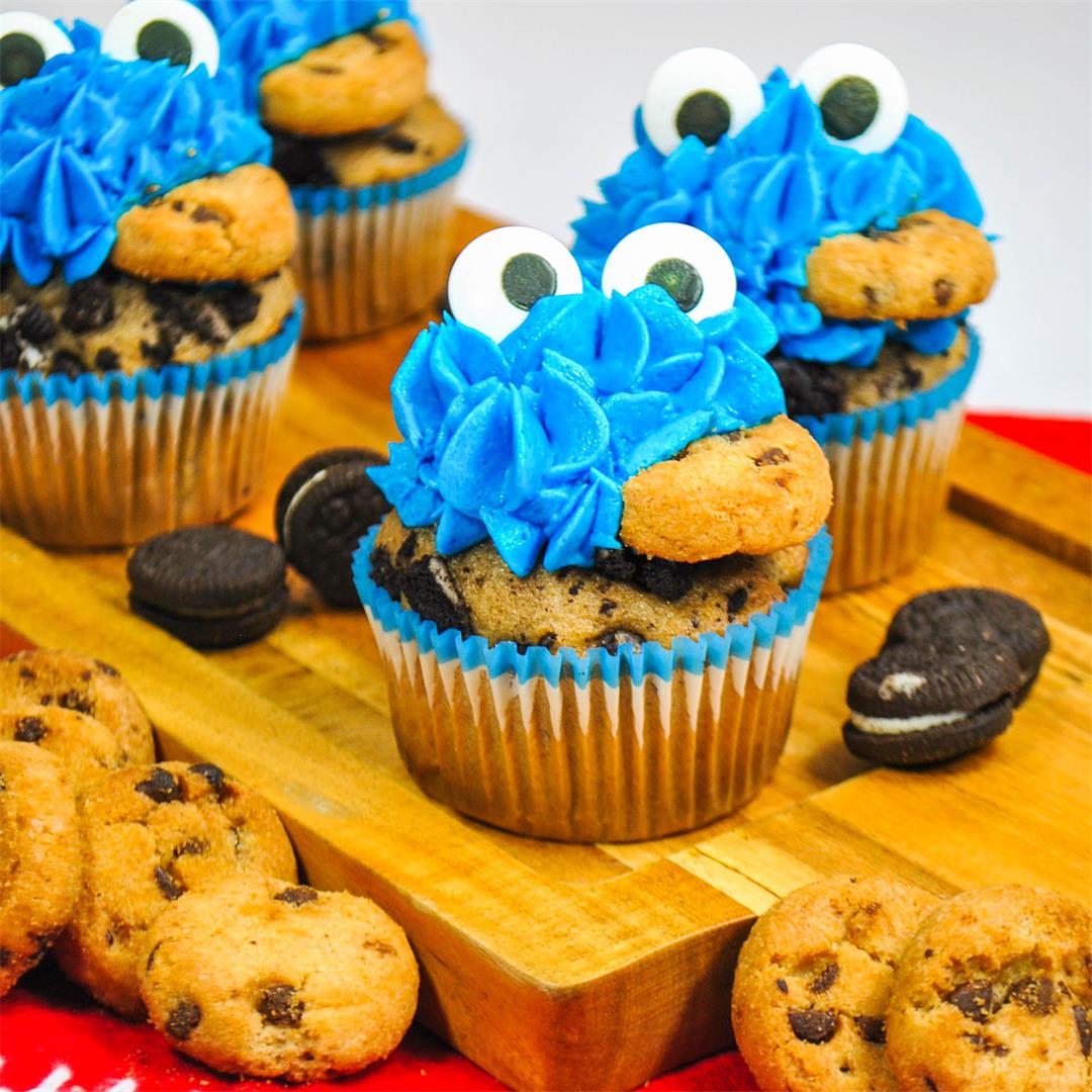 Ultimate Cookie Monster Cupcakes