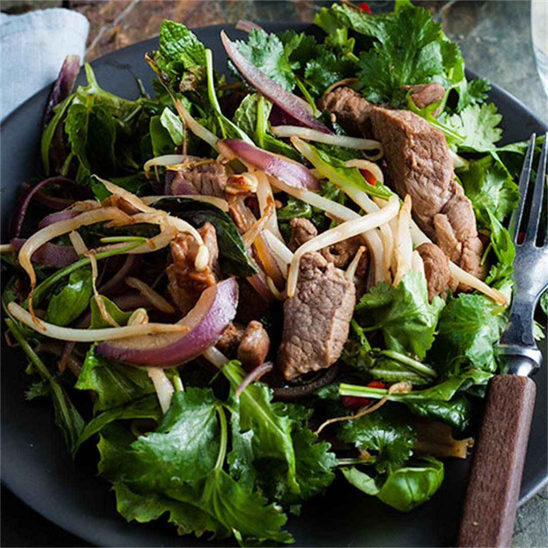 Warm Lamb Salad with a Thai Style Dressing