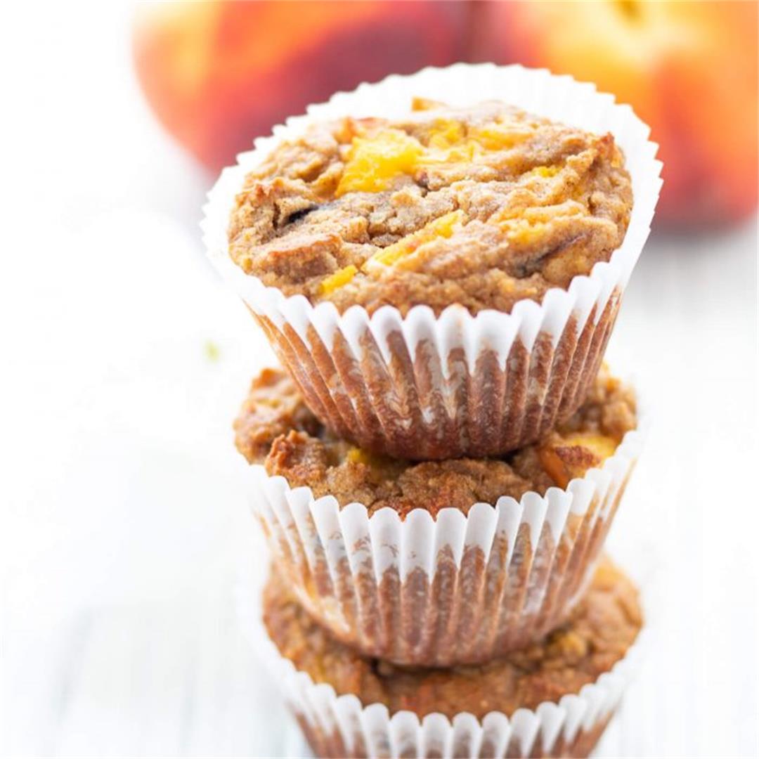 Gluten-free Peach Vanilla Muffins