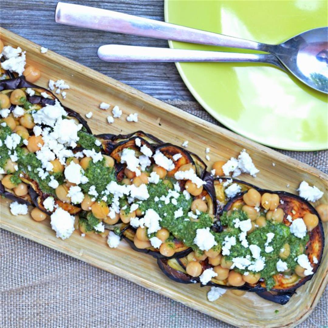 Grilled Eggplant, Chickpeas & Feta Salad — Tasty Food for Busy