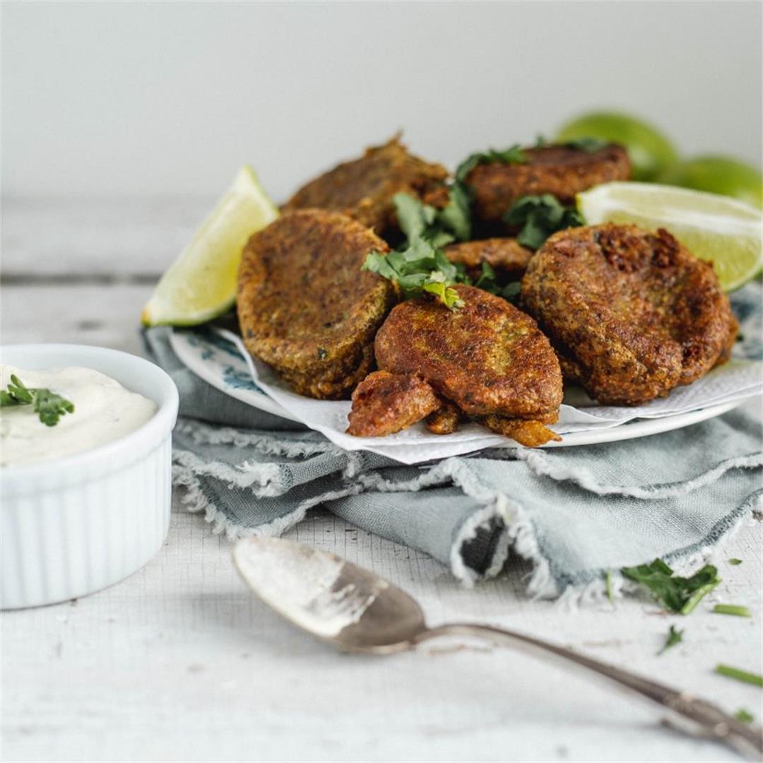 Summertime Cauliflower and Cumin Fritters with Lime Cashew Nut