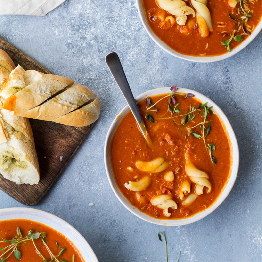 Homemade Roasted Tomato Soup with Herbs