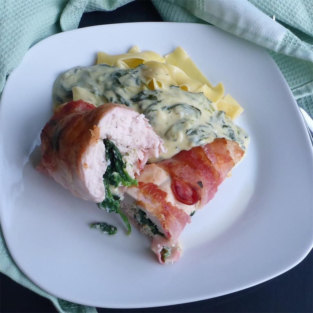 Stuffed Chicken Roulade with bacon