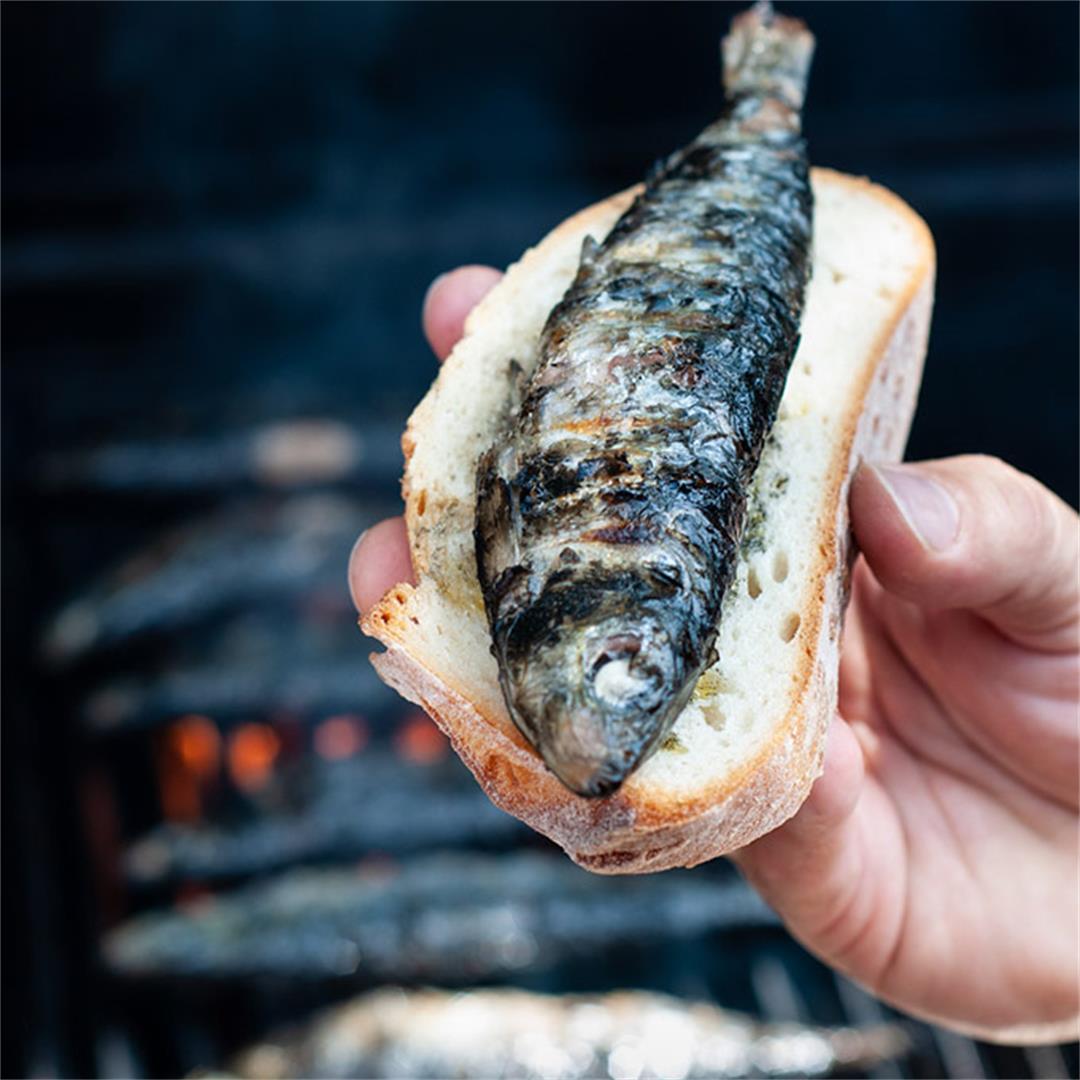Grilled Portuguese sardines