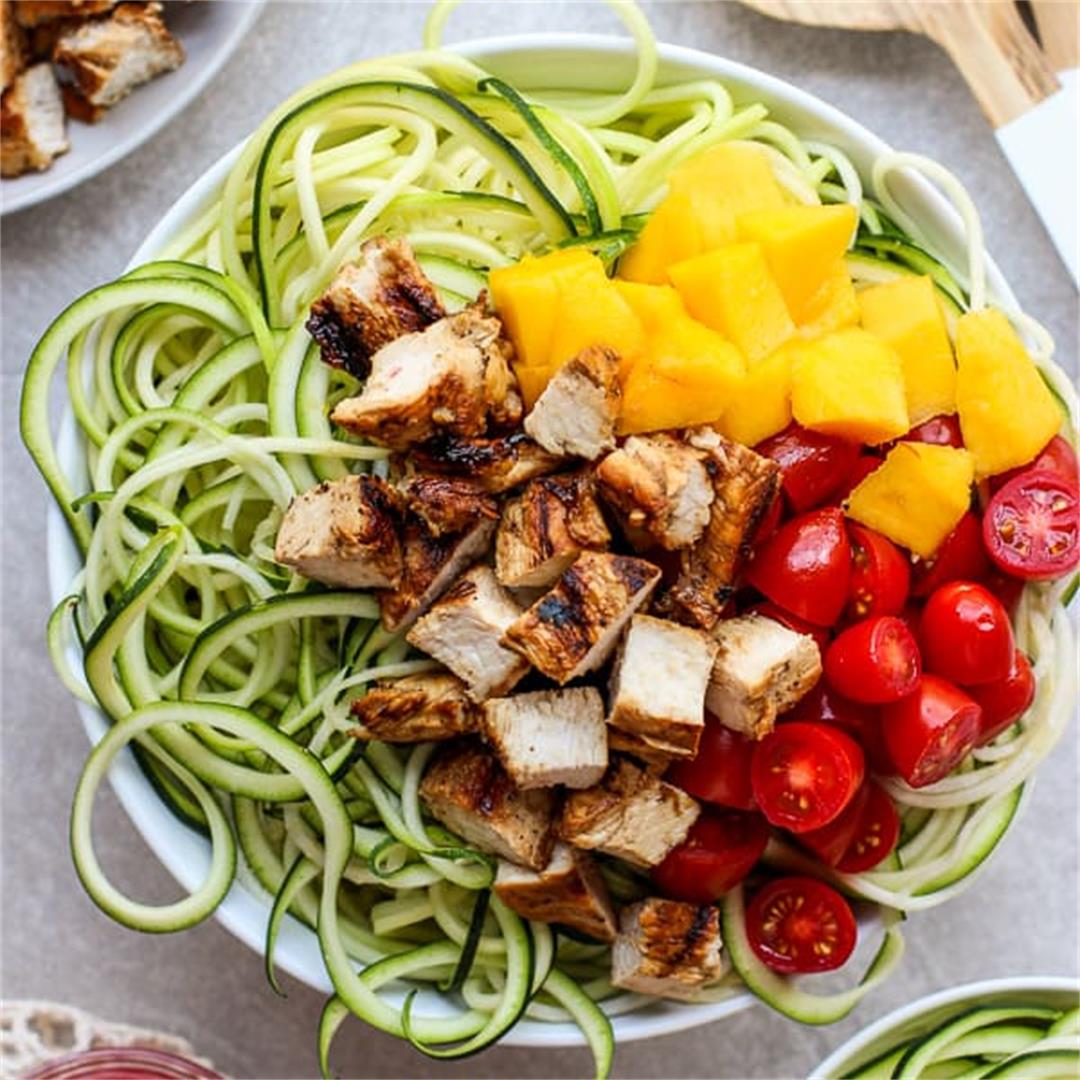 Grilled Chicken Zoodles (A Zucchini Noodle Recipe!)
