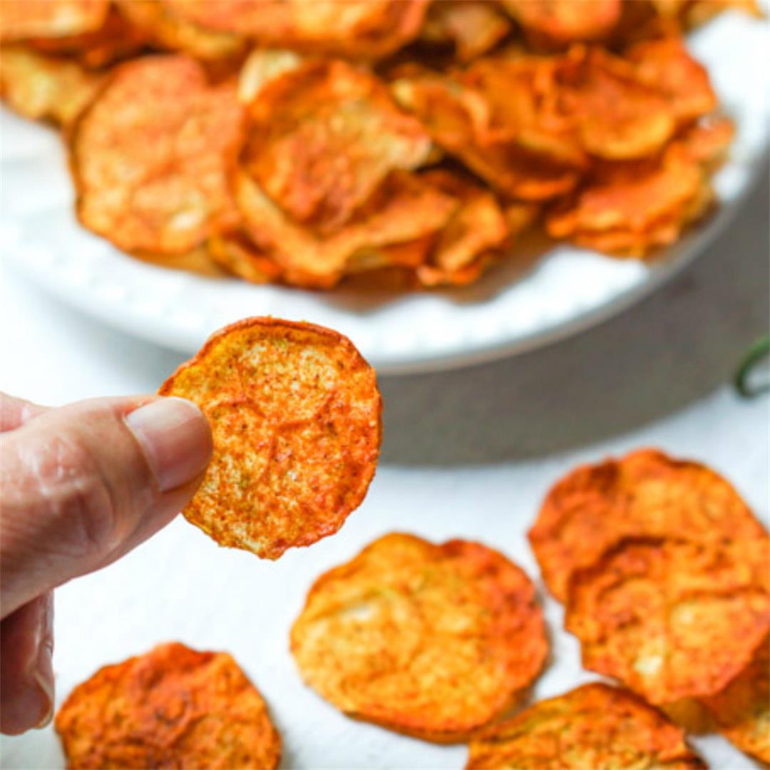 Low Carb Nacho Zucchini Chips Recipe in Dehydrator or Oven