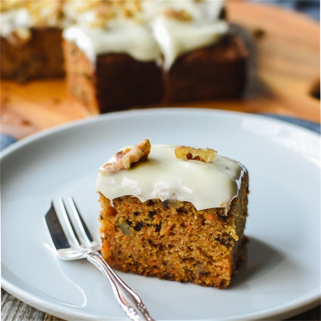 Simple Carrot Cake with cream cheese frosting