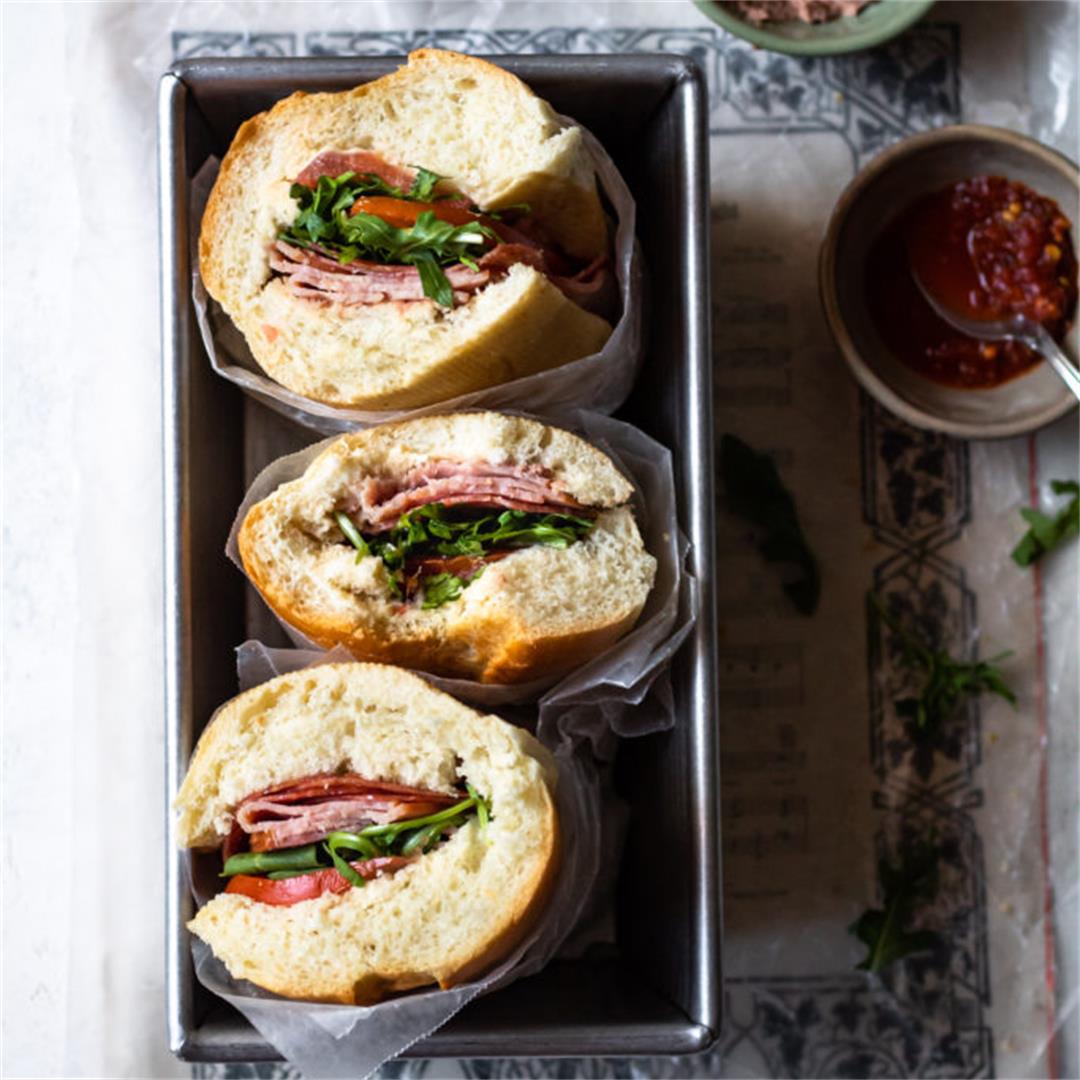 Ham and Salami Vietnamese Sandwich - Cooking Therapy