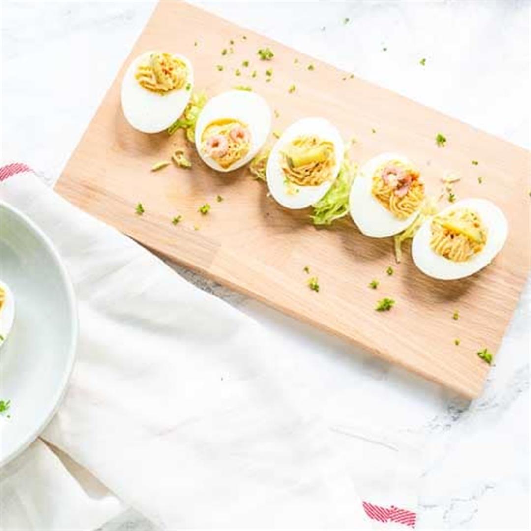 Easy deviled eggs party snack