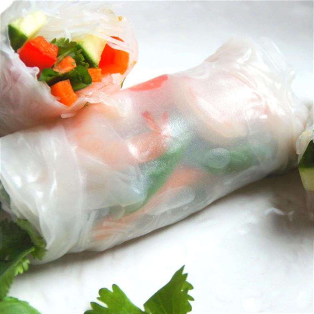 Shrimp Spring Rolls with Peanut Dipping Sauce — Land of 10,000