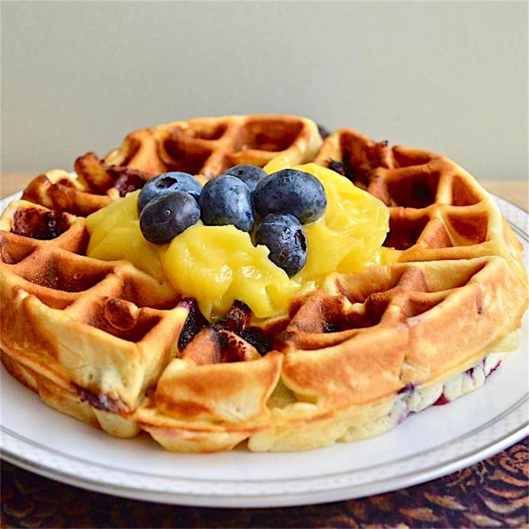 Lemon Blueberry Waffles - Jeanie and Lulu's Kitchen