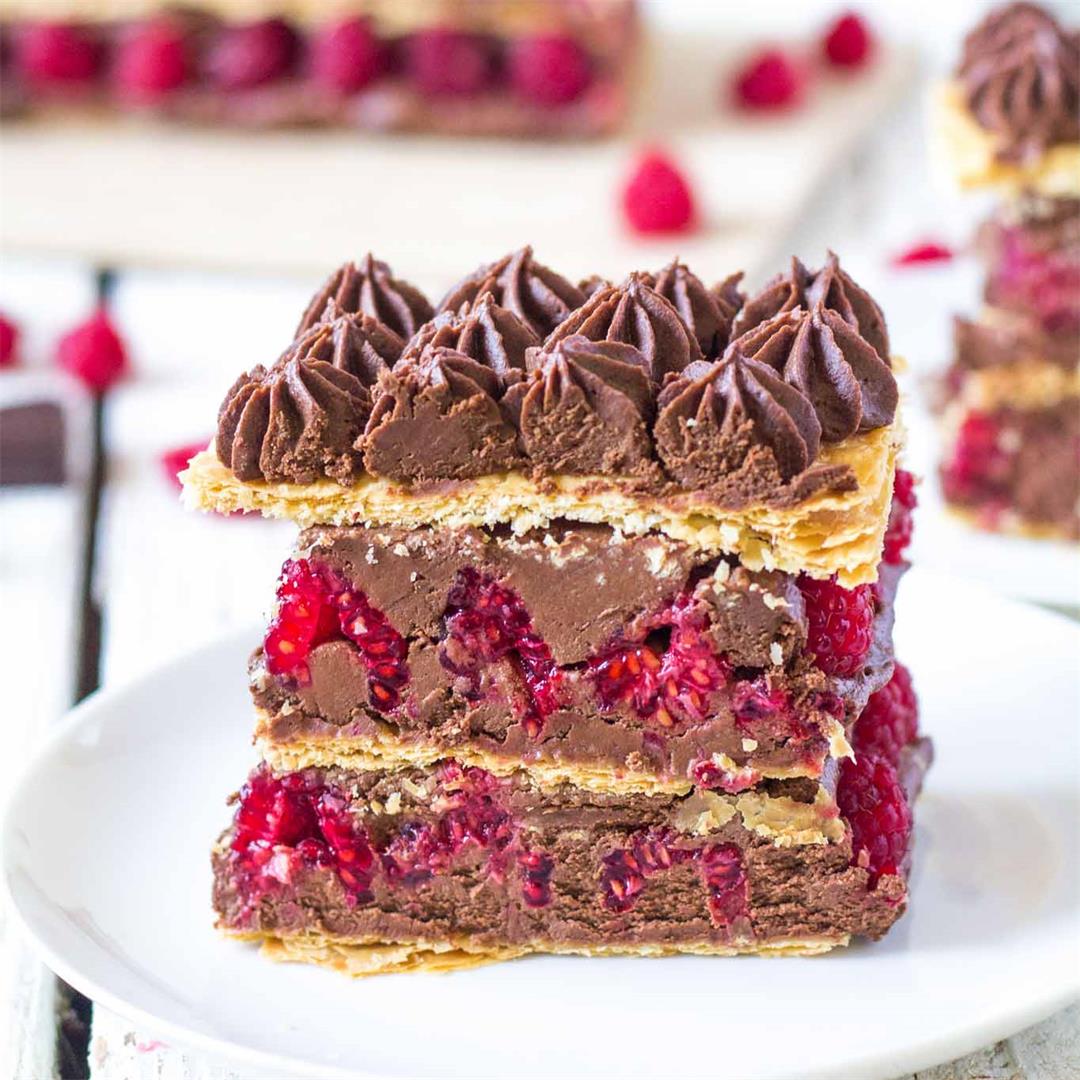 Raspberry Chocolate Mille Feuille