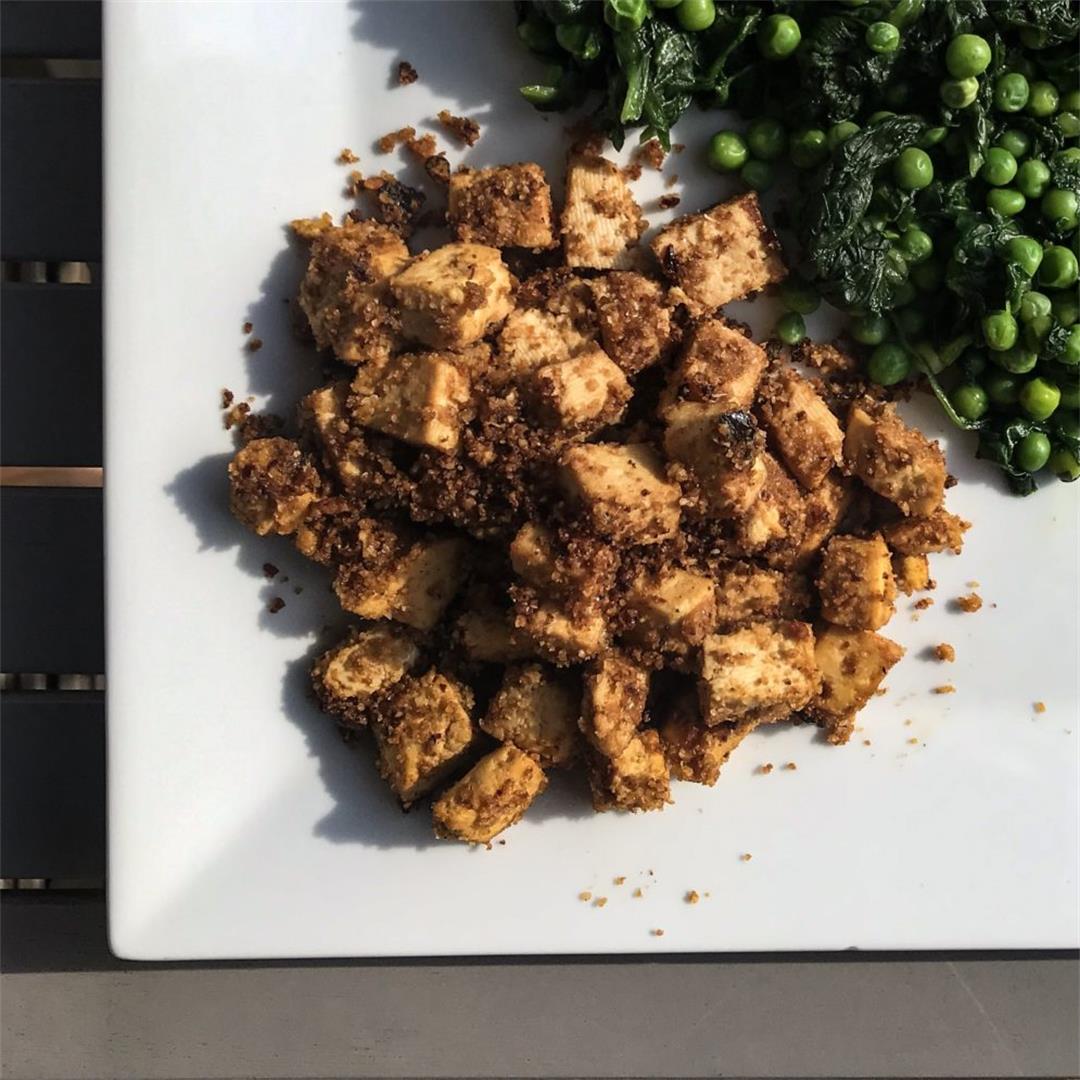 Tofu with spicy chipotle and ground almond sauce
