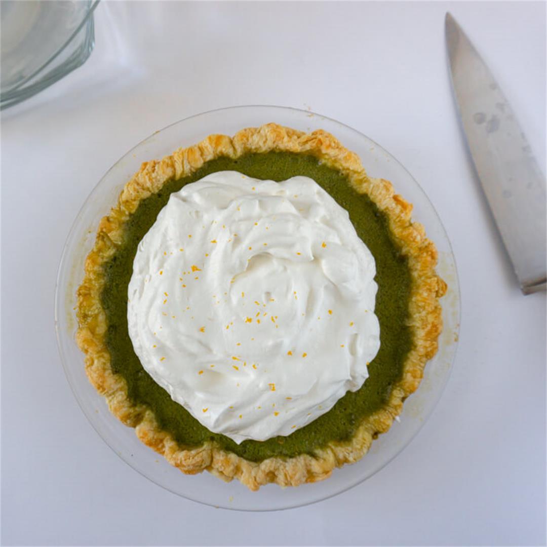 Green Tea Pie with Citrus Cream