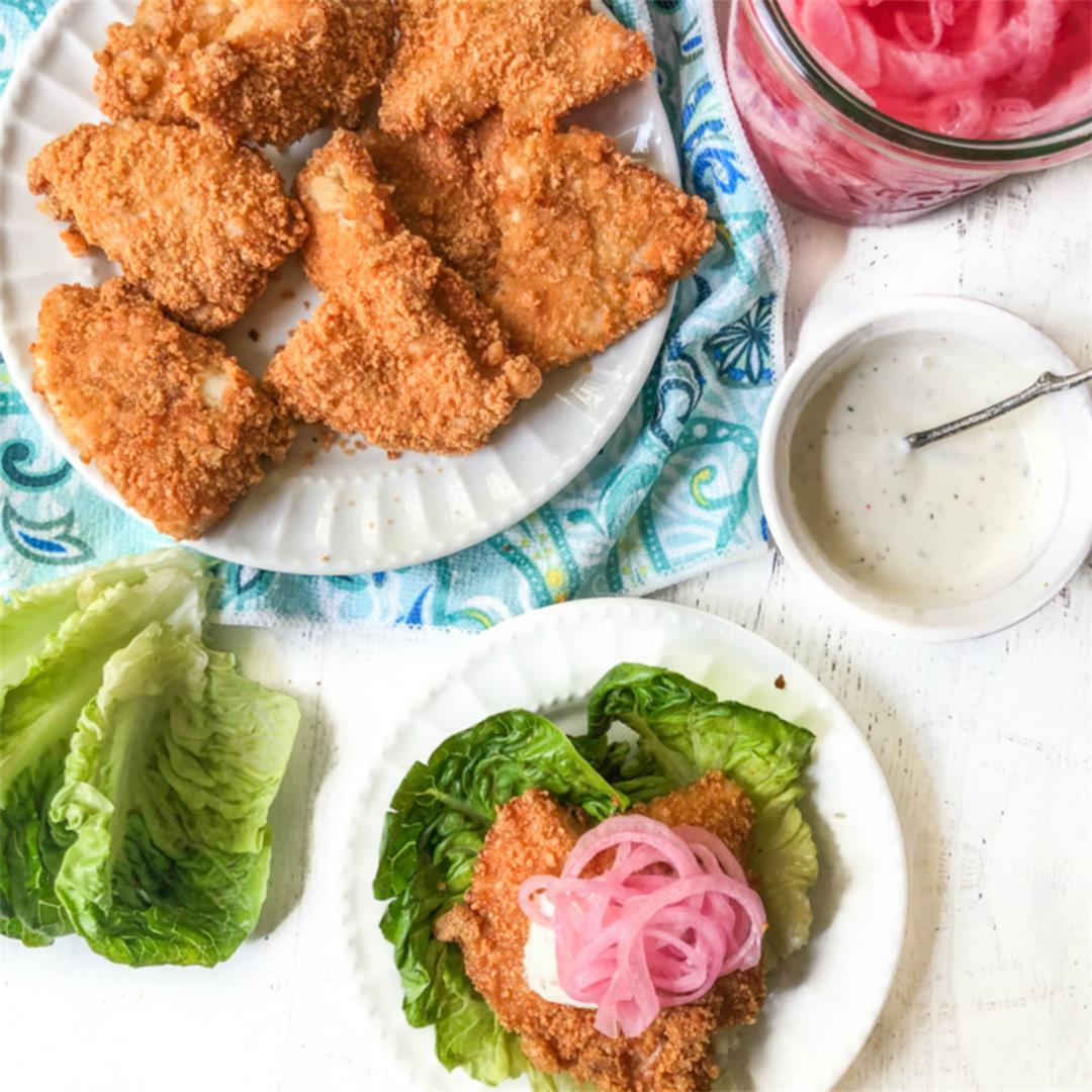 Keto Fried Chicken Mini Sandwiches in the Air Fryer