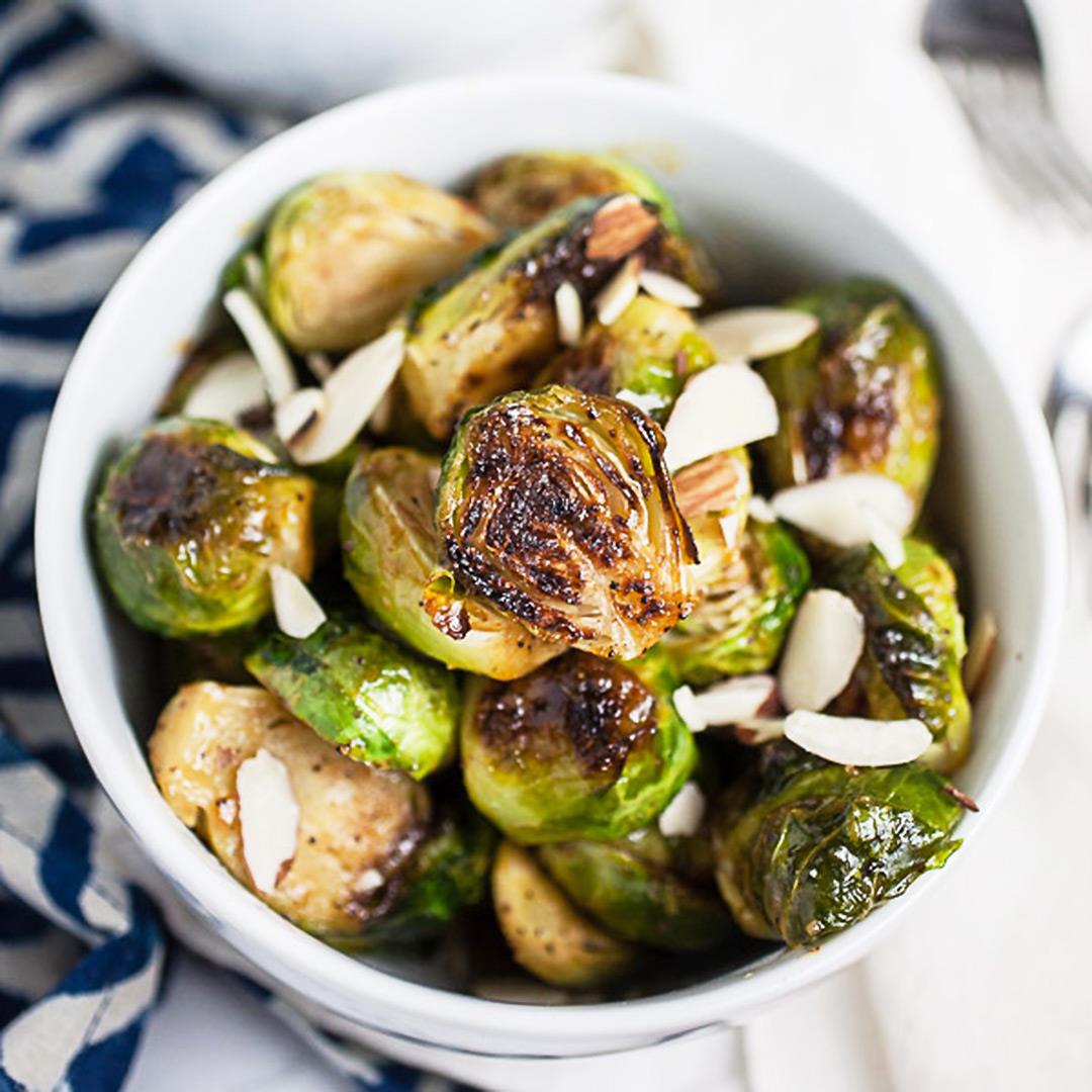Roasted Maple Mustard Brussels Sprouts