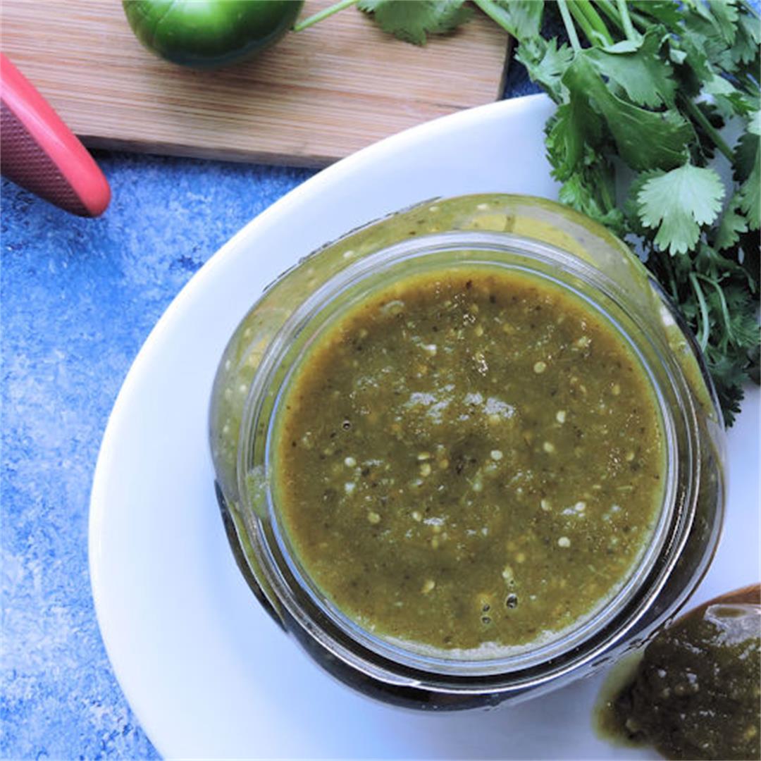 Green Enchilada Sauce with Roasted Chiles and Tomatillos Recipe