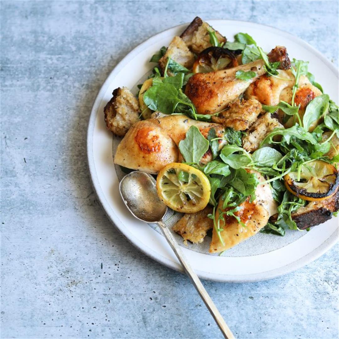 Roast Chicken with Toasted Bread Salad