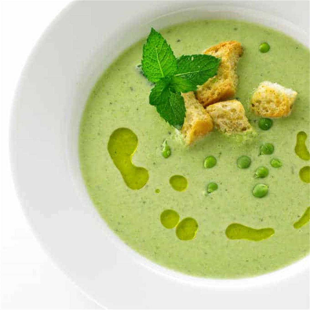 Fresh Green Pea Soup with Mint