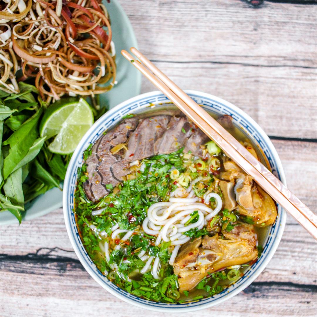 Spicy Vietnamese Beef Noodle Soup (Bún bò Huế)