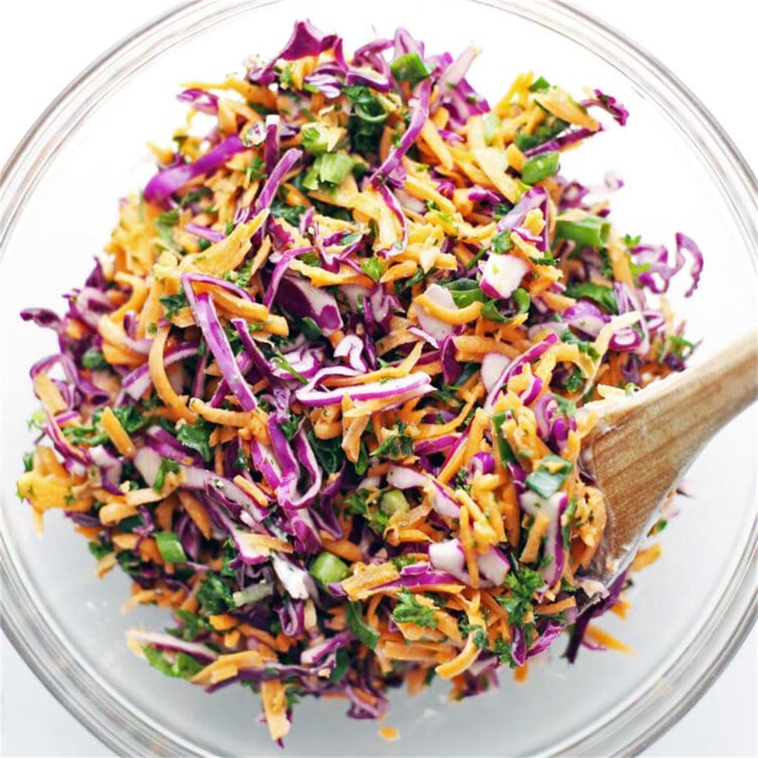 Healthy Carrot Cabbage Coleslaw